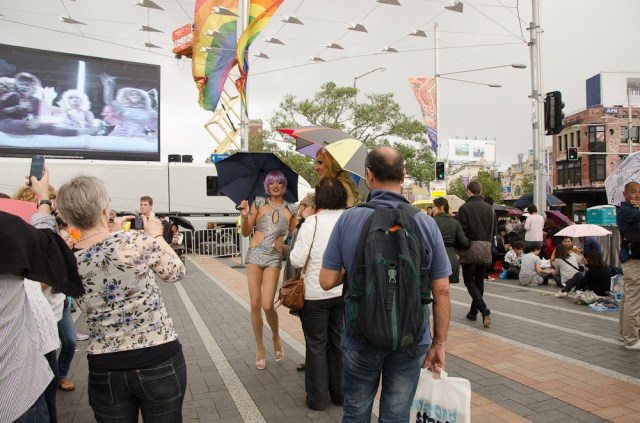 Some of the spectators like the camera's attention too