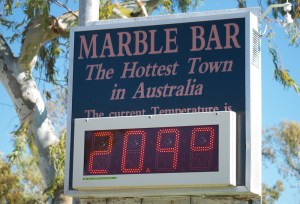 A chilly day in Australia's hottest town. in summer it is often over 40 for days in a row