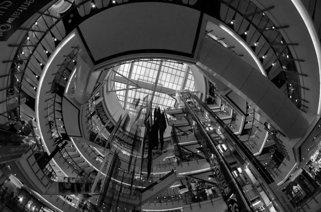 Fisheye view of CentralWorld shopping mall, Bangkok