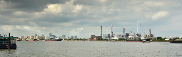 Looking back across the river